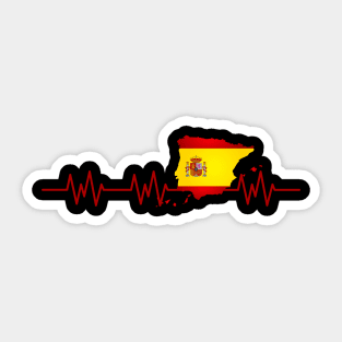 Spain Heartbeat Flag Pulse Spanish Nationality Sticker